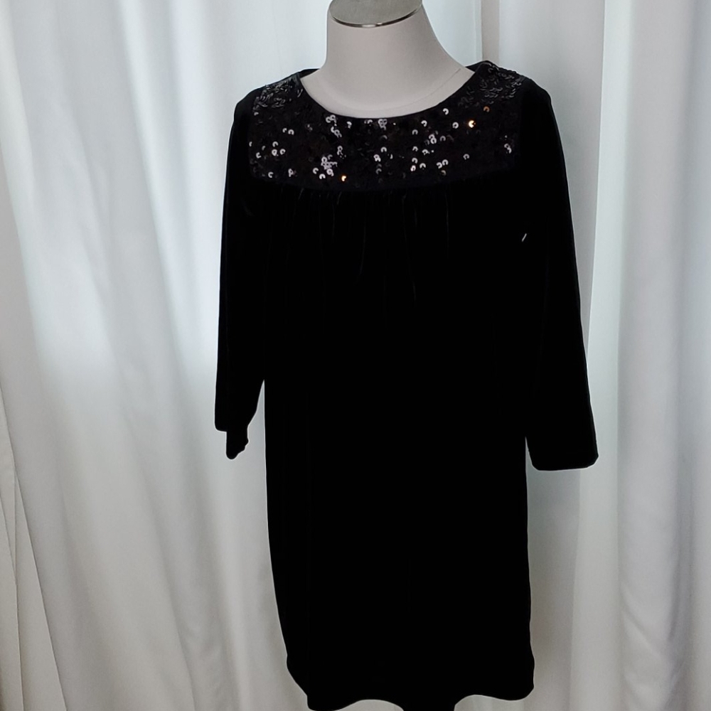 Land's End  Holiday Velvet Legging Top Black